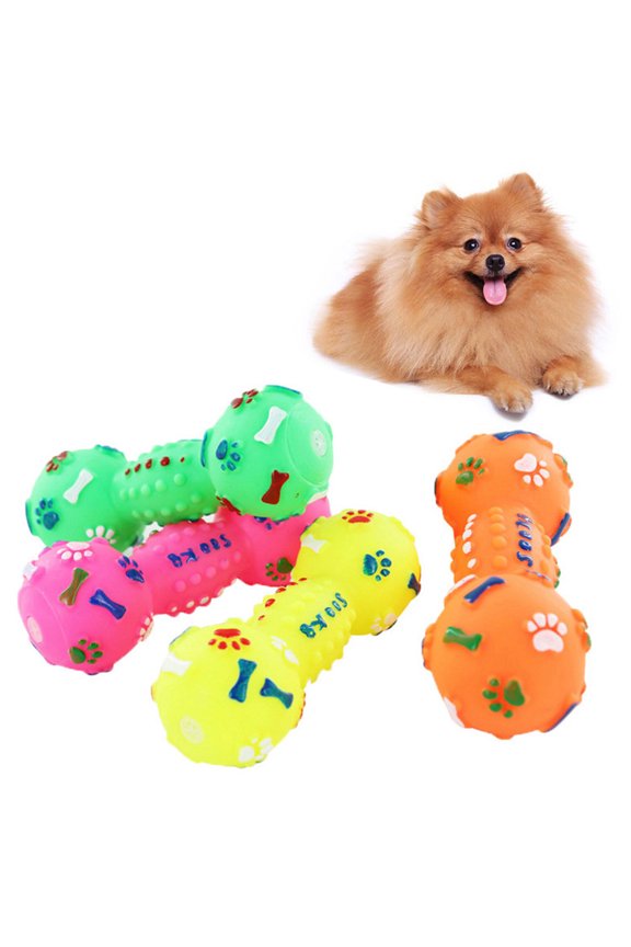 4Pcs Dog Chew Toys for Aggressive Chewers Small Breed,Interactive Dog Squeaky Toys Puppy Teeth Toys Durable Rubber Dog Bone Chew Toys for Small Dogs