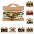 thumbnail image 1 of Meidiya 4Pcs/Set Bohemian Stackable Beads Bracelets for Women Boho Multilayer Stretch Bracelet Set Statement Tassel Pendant Bohemia Beads Bangles Jewelry, 1 of 7