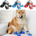 thumbnail image 1 of Meidiya 4Pcs/Set Dog Cat Boots Shoes Socks with Adjustable Waterproof Breathable and Anti-Slip Sole Soft Cozy All Weather Protect Paws, 1 of 8