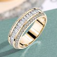 thumbnail image 1 of Meidiya 925 Sterling Silver Shiny Full Diamond Ring Three Rows Cubic Zirconia Rings Diamond Multi Row Ring Engagement Wedding Band Ring for Women, 1 of 8