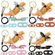 Meidiya Adjustable Bearded Dragon Harness and Leash Set - Soft Anti-Bite Reptile Lizard Leash for Amphibians and Other Small Pet Animals Training