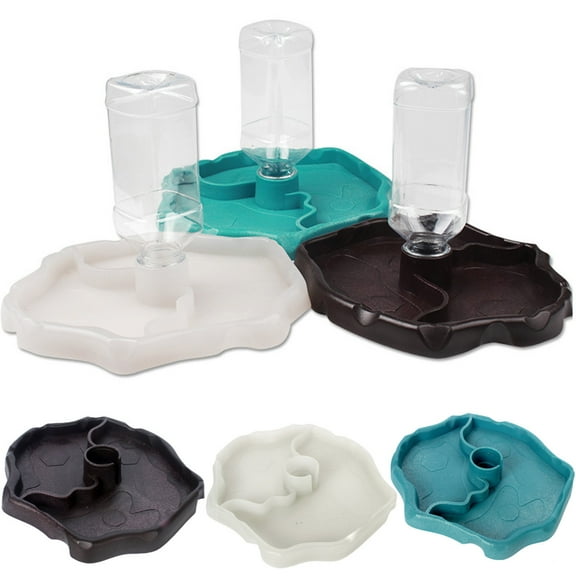 Meidiya Automatic Reptile Feeders Waterer Turtle Food and Water Bowl Small Animal Glowing Water Dispenser Bottle for Aquarium Ornament Terrarium Dish Plate Lizards Tortoises or Reptiles