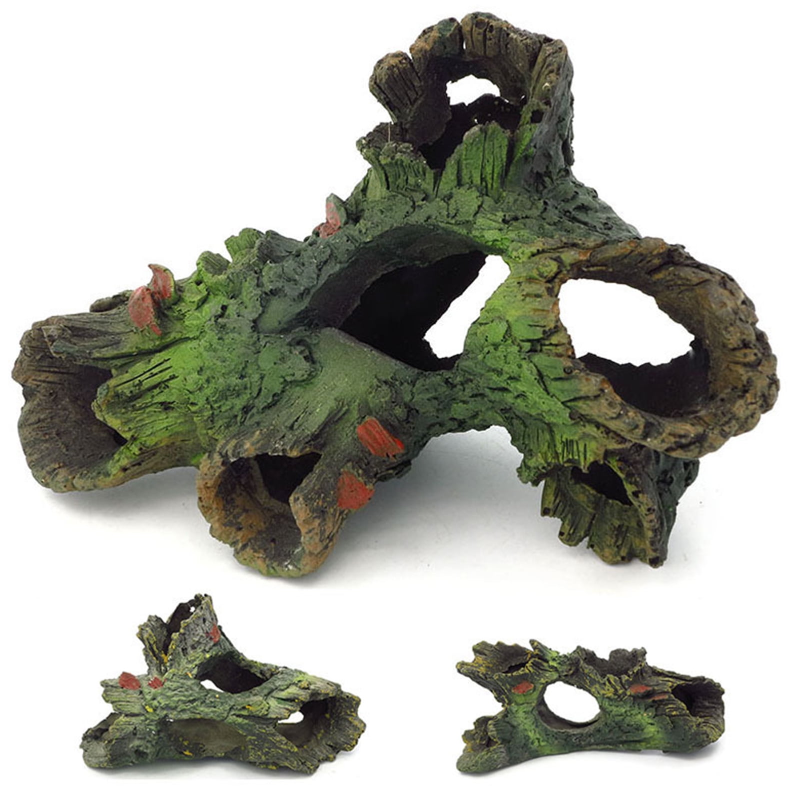 Hollow Tree Trunk Aquarium Decor – Betta Hideout Cave With Holes, Driftwood Style For Fish Tank