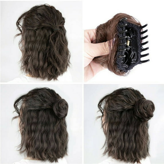 Meidiya Claw Clip in Hair Bun Messy Curly Clip in Claw Hair Hairpieces Natural Wavy Curly Combs add Hair Volume for Women