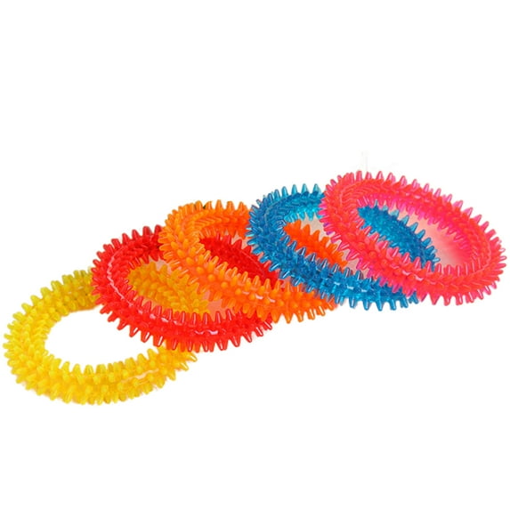 Meidiya Dog Chew Toys for Puppy - 4 Pack Colorful Interactive Puppies Teething Chew Toys for Boredom,Durable Pet Dog Circle Ring Chew Toys for Small Dogs Teeth Cleaning