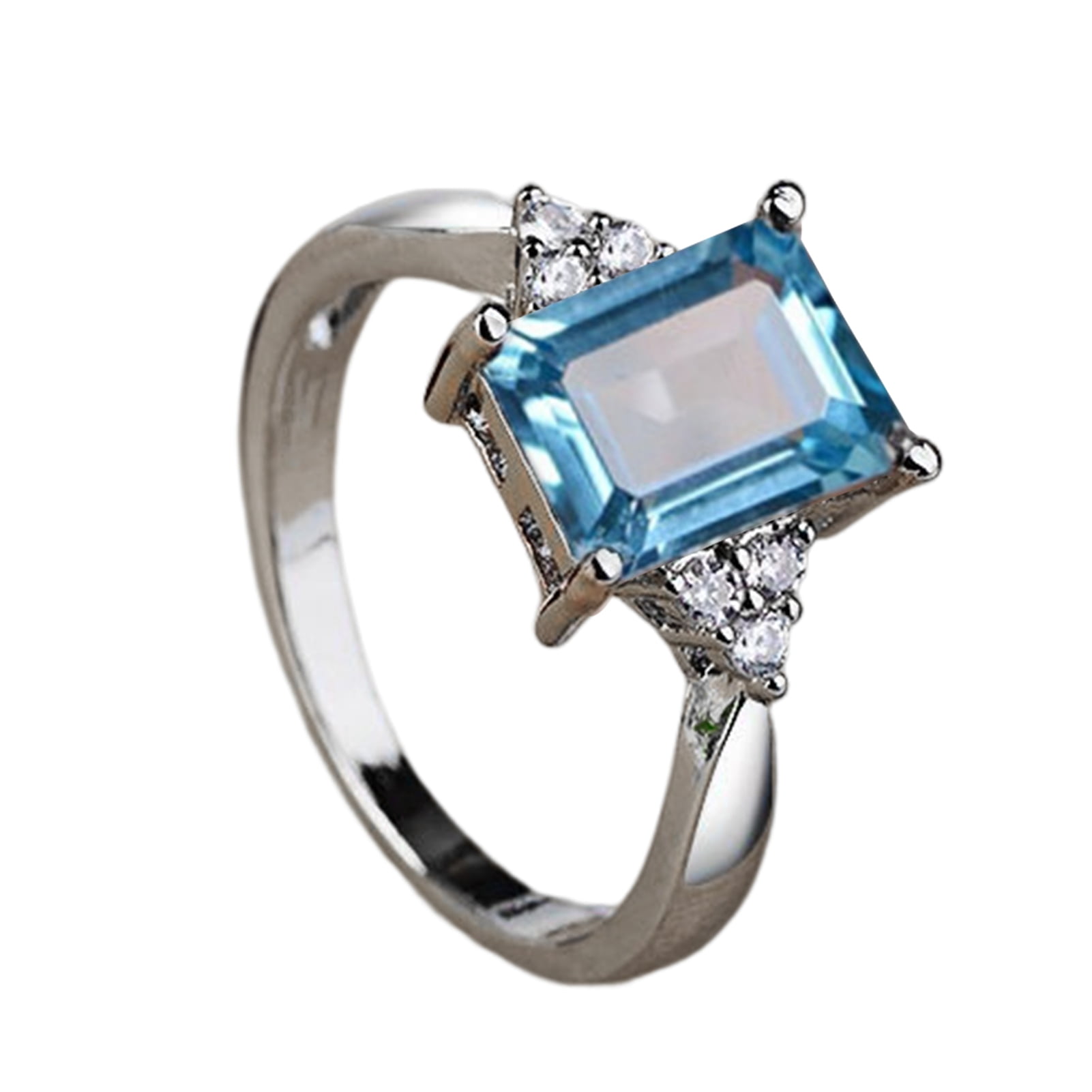 Meidiya Fashion womens Ring Square Rhinestone Shining Long Lasting