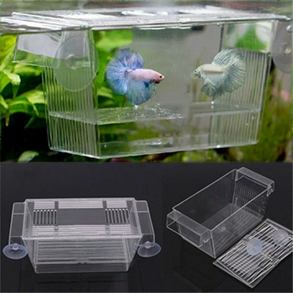 Meidiya Fish Breeding Box,Acrylic Fish Isolation Box with Suction Cups, Aquarium Acclimation Hatchery Incubator for Baby Fishes Shrimp Clownfish and Guppy Fish Supplies