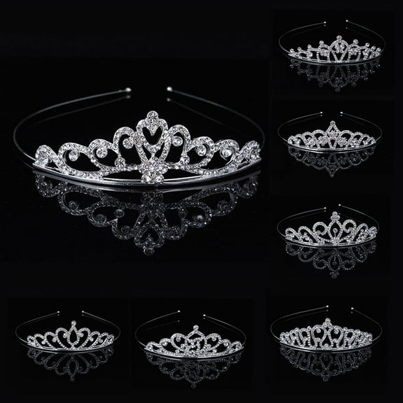 Meidiya Girls Tiara Crown Silver Crystal Rhinestone Crown Headband Princess Party Tiara Girls Wedding Headwear for Kids Birthday Prom Pageant