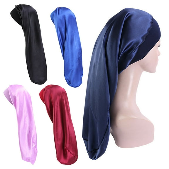 Meidiya Hair 3Pcs/Set Satin Bonnet for Women Soft and Elastic Long Hair Cap,Large Breathable Silky Hair Bonnet for Sleeping Cap,Braids Bonnets for Women