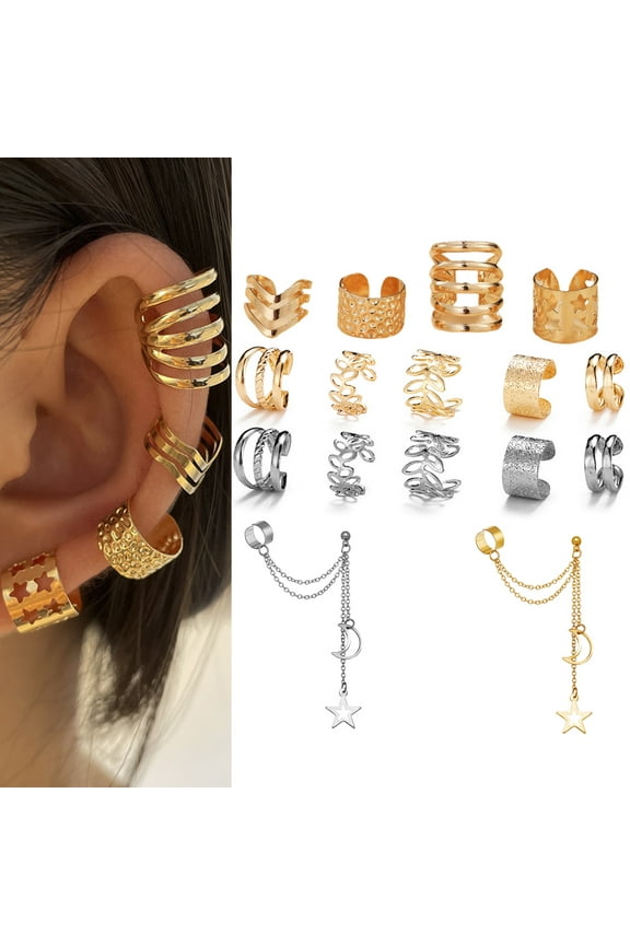 Hip-hop Style Non Ear Piercing Earring Cuff Earrings Ear Cuff Earrings Non-Piercing Fake Helix Cartilage Cuff Earrings Conch Cuffs Earrings for Women Various Style