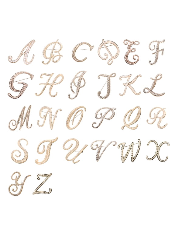 Letter Brooch Pins Initial Rhinestone Brooch for Women Crafts Gold A-Z 26 Letters Simulated Pearl Initial Letter Alphabet Brooches Pin Women Gifts Jewelry Accessories