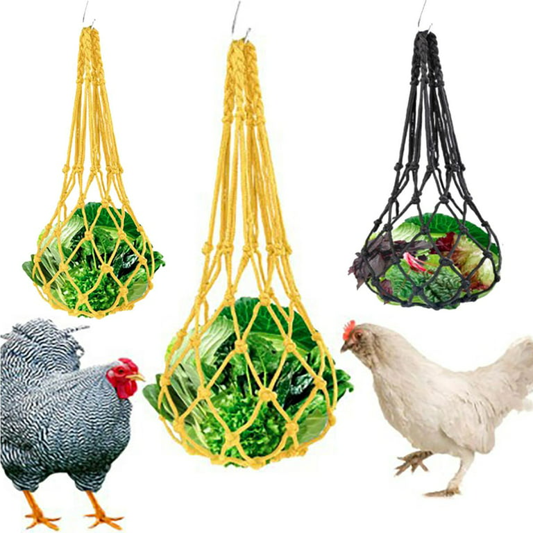 Meidiya Slow Feed Vegetable Hay Net for Chicken,Nylon Rope  Hanging,Adjustable Travel Feeder for Chicken Bird Rabbit,Reduce Waste