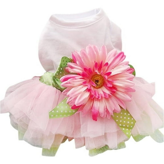 Meidiya Small Dog Dress - Cute Flower Tutu Princess Dress Clothes Breathable Puppy Dresses Apparel for Small Dogs, Chihuahua, Poodle, Pomeranian, Yorkshire Terrier