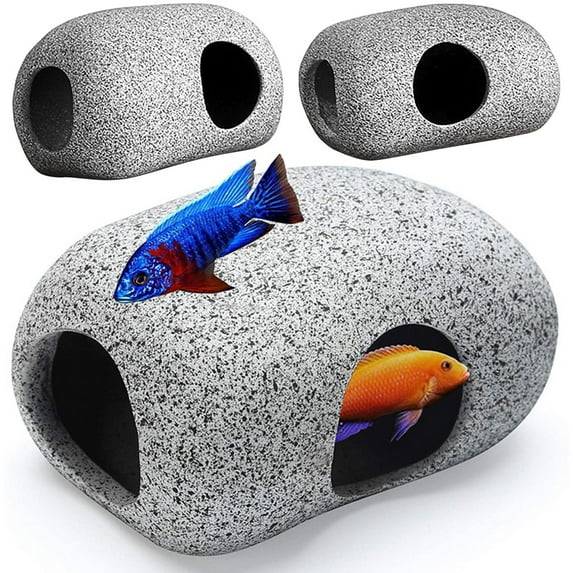 Meidiya Stackable Aquarium Decoration Rock Caves,Hideaway Rocks for Shrimp Cichlid Hiding Breeding Spawning Playing and Resting,Safe and Non-Toxic Fish Tank Ornaments