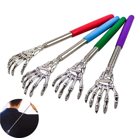 Meidiya Stainless Steel Back Scratcher Portable Stick Scraping Back Convenient Claw Shaped Telescopic Scratching Back Massager Kit Body Massage Tool