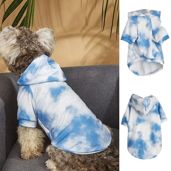 Meidiya Stylish Dog Tie Dye Hoodies,Cute Sky and Clouds Pattern Pet Shirts Spring and Summer Pet Clothes,Soft and Comfortable Dog Puppy Clothes