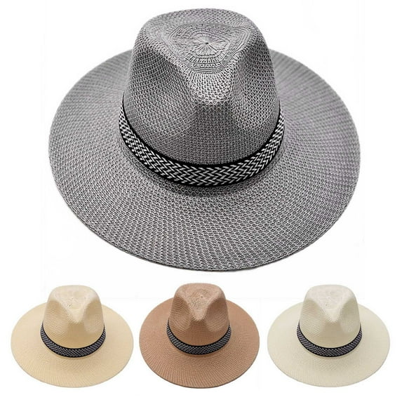 Meidiya Summer Beach Sun Hats for Men Foldable Floppy Travel Packable Staw Hat Wide Brim Hat