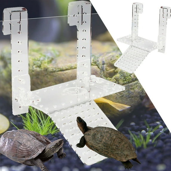 Meidiya Turtle Climbing Ladders Basking Platform and Feeding Trough,Fish Tank Aquarium Platform,Adjustable Hanging Tortoise Resting Terrace for Reptiles,Tortoises,Amphibious Pets