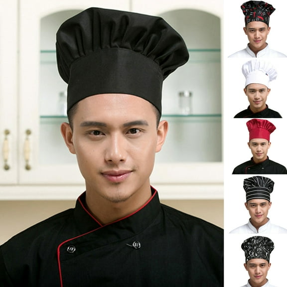 Meidiya Unisex Adult Chef Hat Adult Adjustable Elastic Baker Kitchen Cooking Chef Cap for Kitchen Cooking Service and Other Work