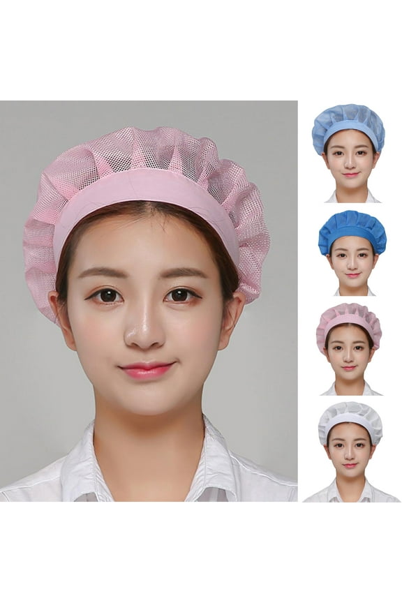 Unisex Chef Hat Kitchen Cooking Chef Cap Adjustable Food Service Hair Reusable Washable Mesh Bouffant Beanie for School Restaurant Kitchen Protective Cap