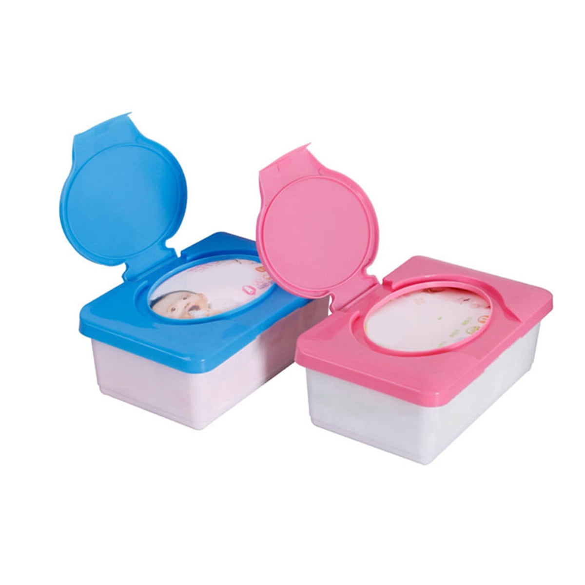 Meidiya Wipes Dispenser with Lids,Wipes Container Holder Portable Reusable Flushable Bathroom