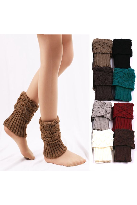 Womens Short Boots Socks Crochet Knitted Boot Cuffs Leg Warmers Socks Elastic Leg Warmers Topper Socks