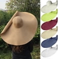 thumbnail image 1 of Meidiya Womens Sun Straw Hat Large Wide Brim UPF 50+ Sun Visor Hat Summer Foldable Roll up Floppy Beach Hats for Women, 1 of 8