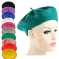 thumbnail image 1 of Meidiya Wool Beret Hat,Fashion Solid Color French Style Winter Warm Cap Artist Beanie Hat for Women Girls Lady, 1 of 8