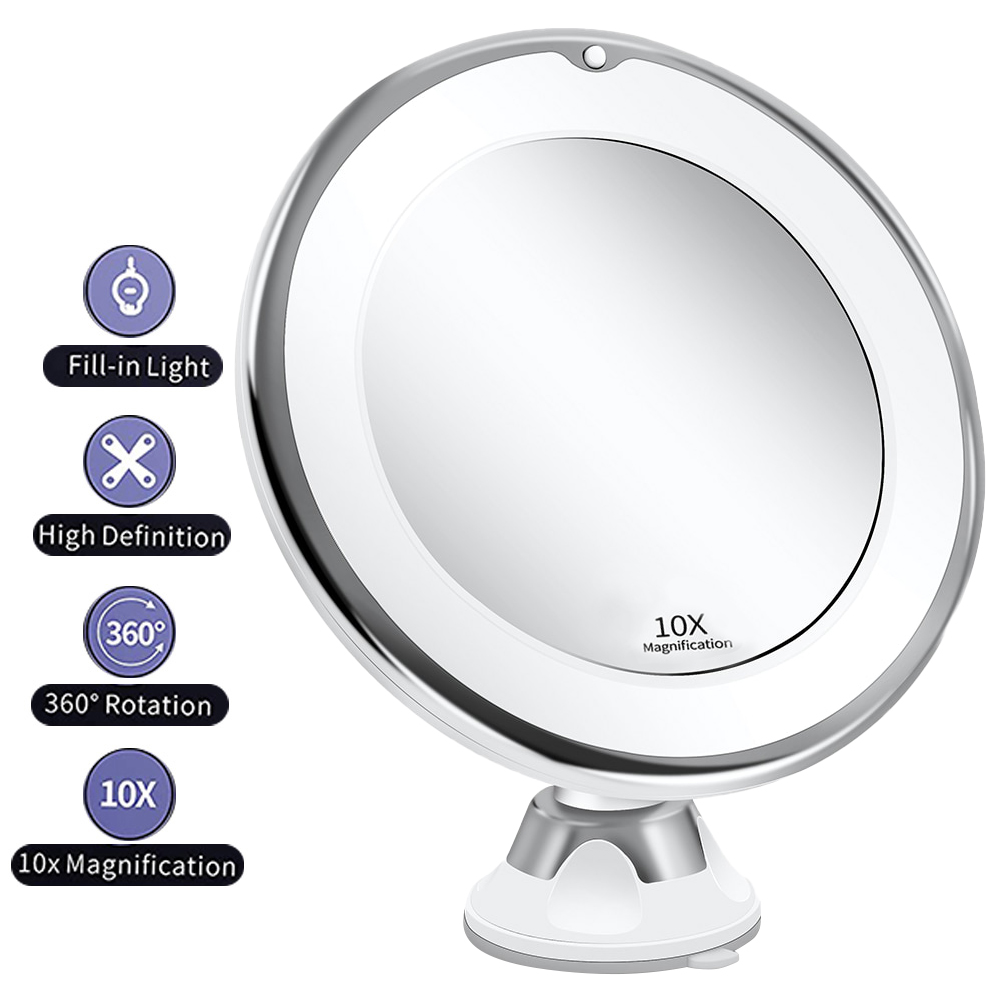 Floxite FL10DS2 LED 10X Daylight Tabletop Vanity Mirror