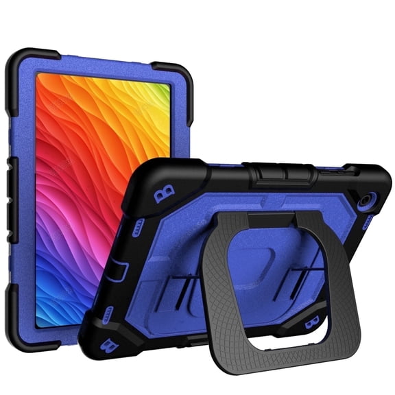 Meifei Shockproof Tab Case for Samsung Galaxy Tab A11+ and Samsung Galaxy A9+ 11 inch, with Stand & Hand Strap, Black & Blue
