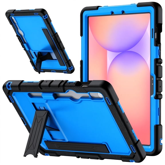 Meifei Case for Samsung Galaxy Tab S7/S8/S9/S9 FE/S10 FE 11 inch, with Kickstand & Hand Strap, Black Blue