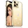 thumbnail image 1 of Meifigno Compatible with iPhone 13 Pro Case 6.1 Inch, Hard Back with Soft TPU Bumper Shockproof Crystal Glitter Protective Phone Case for Women Girls, Sparkle Clear, 1 of 7