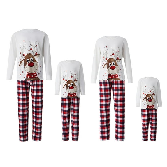 Meihuid 2023 Family Christmas Pjs Matching Sets Christmas Pajamas Long Sleeve Pj 2 Piece Set Festival Party Sleepwear