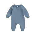 thumbnail image 1 of Meihuid Baby Jumpsuit, Long Sleeve Crew Neck Solid Color Fall Romper Clothes, 1 of 9