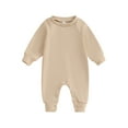 thumbnail image 1 of Meihuid Baby Jumpsuit, Long Sleeve Crew Neck Solid Color Fall Romper Clothes, 1 of 9