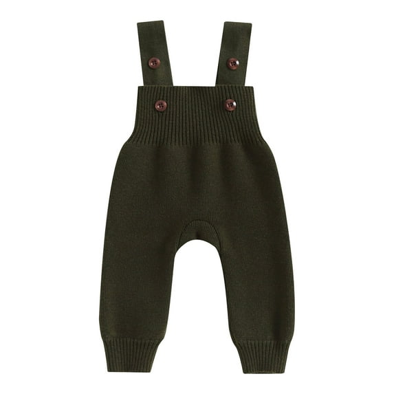 Meihuid Baby Toddler Knit Overalls Infant Sleeveless Solid Color Bib Pants