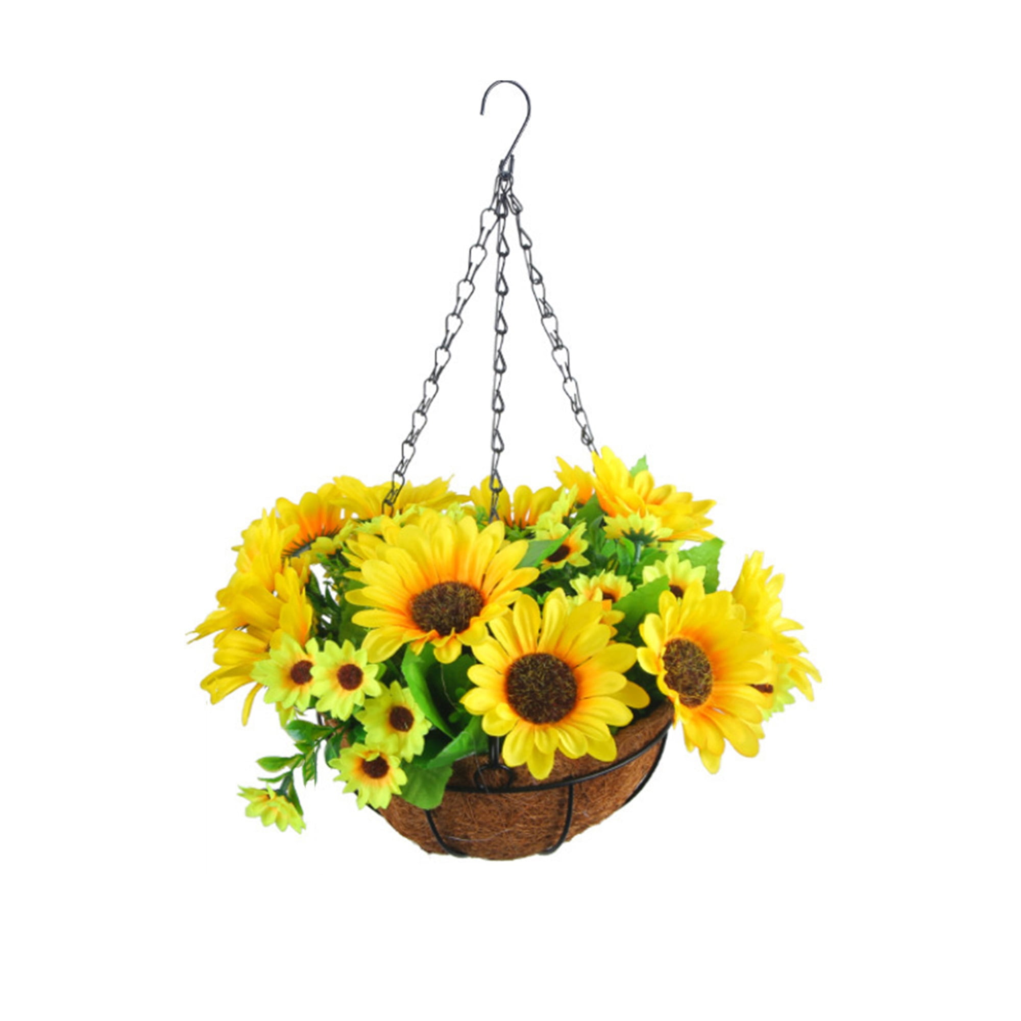 Meihuid Basket of Artificial Hanging Flowers Faux Silk Flowers in