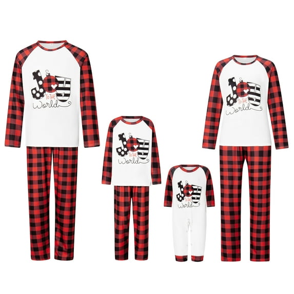Meihuid Christmas Family Matching Pajamas Set ,Xmas Pjs Jammies Long Sleeve Sleepwear Lounge wear Nightwear