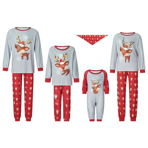 Meihuid Christmas Matching Family Pajamas Set Holiday PJs Sleepwear Loungewear