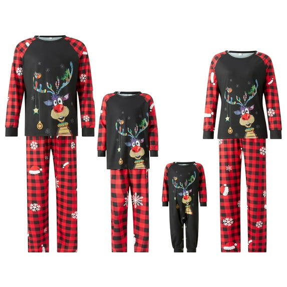 Meihuid Christmas Pajamas Family Matching Sets Christmas Sleepwear Parent-Child Pjs Outfit for Christmas Holiday Xmas Party