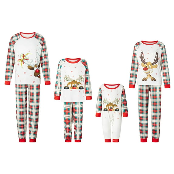 Meihuid Christmas Pajamas for Family Christmas Pjs Matching Sets for Couples Adults Kids Holiday Sleepwear Xmas Jammies