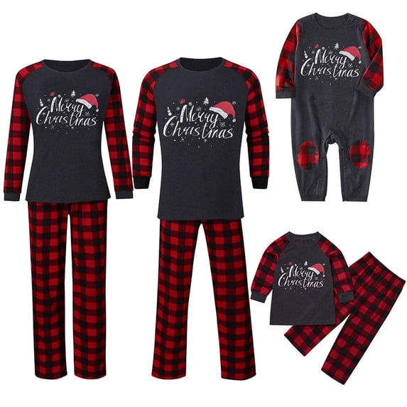 Meihuid Christmas Pajamas for Family Matching Sets Xmas Holidays Sleepwear Christmas PJs for Adults Men Women Baby Kids
