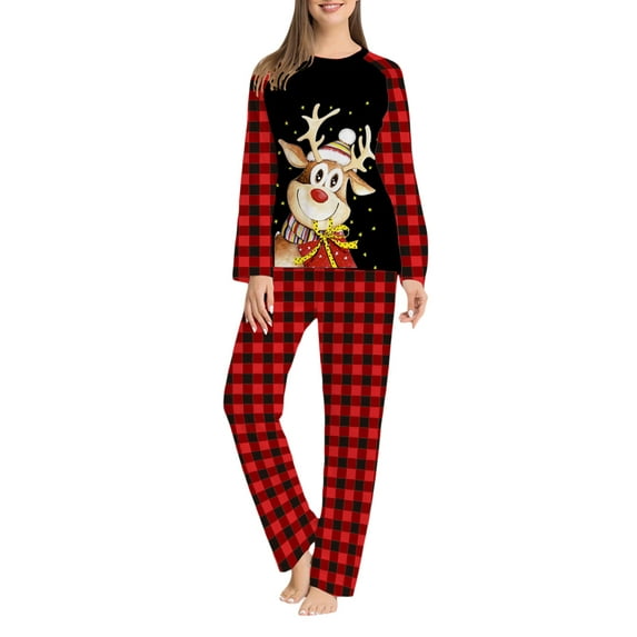 Meihuid Christmas Pajamas for Family Xmas Matching Sets for Adults Kids Holiday Home Xmas Family Sleepwear Set