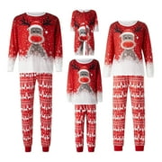 Meihuid Christmas Pajamas for family, Sets Matching Pajamas Cute Reindeer Graphic Holiday Hooded Pajamas One Piece