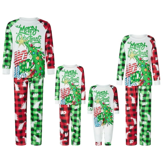Meihuid Family Christmas Matching Pajamas Set Elk Xmas Pjs Sleepwear for Adults, Kids, Baby, Dog