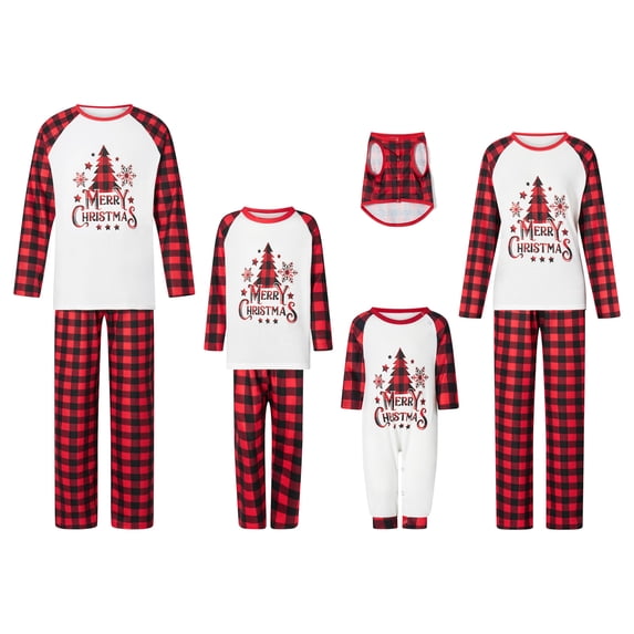 Meihuid Family Christmas Pajamas Matching Sets, Xmas PJs Mathching Set, Holiday Family Long Sleeves Sleepwear Sets