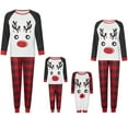 thumbnail image 1 of Meihuid Family Matching Christmas Pajamas Set Cotton Xmas Deer Holiday Pajamas Sleepwear Dad Mom Kids PJs, 1 of 10