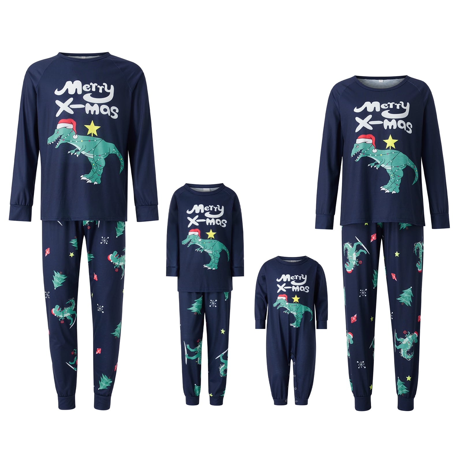 Meihuid Family Matching Christmas Pajamas Set Sleepwear Jumpsuit Hoodie ...