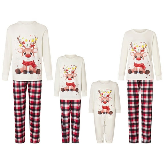 Meihuid Family Matching Christmas Pajamas Xmas Holiday Sleepwear Sets Couples Christmas PJs for Men Women Baby Kids