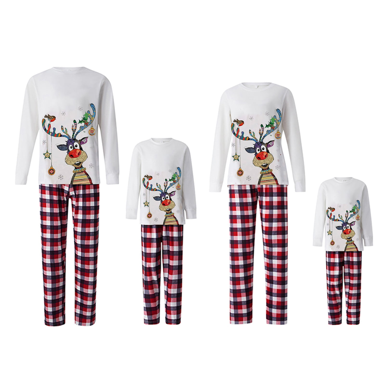 Meihuid Holiday Christmas Family Pajamas Matching Set Moose Xmas Pjs ...